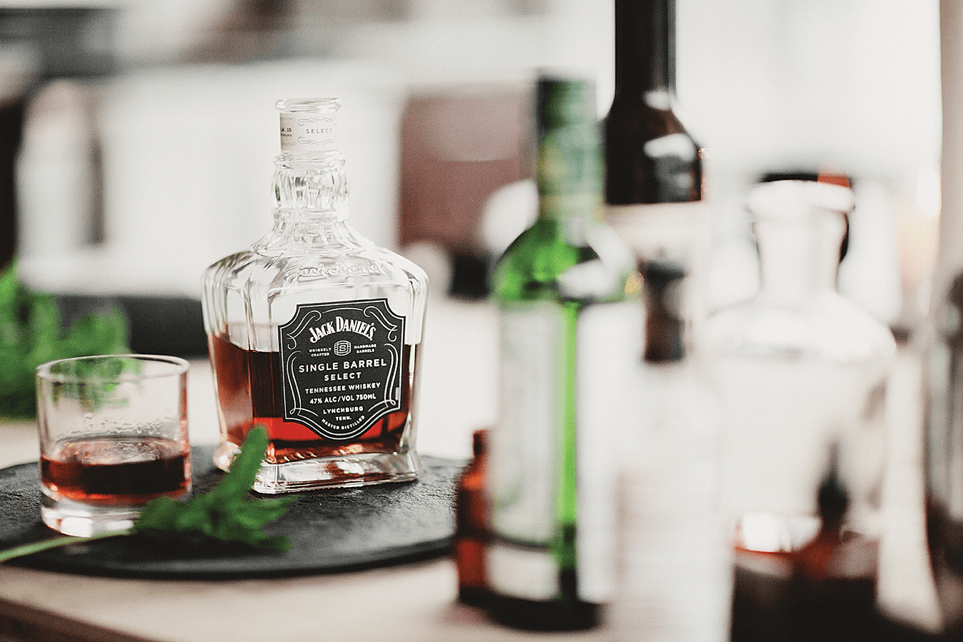 Close up of single barrel select premium product