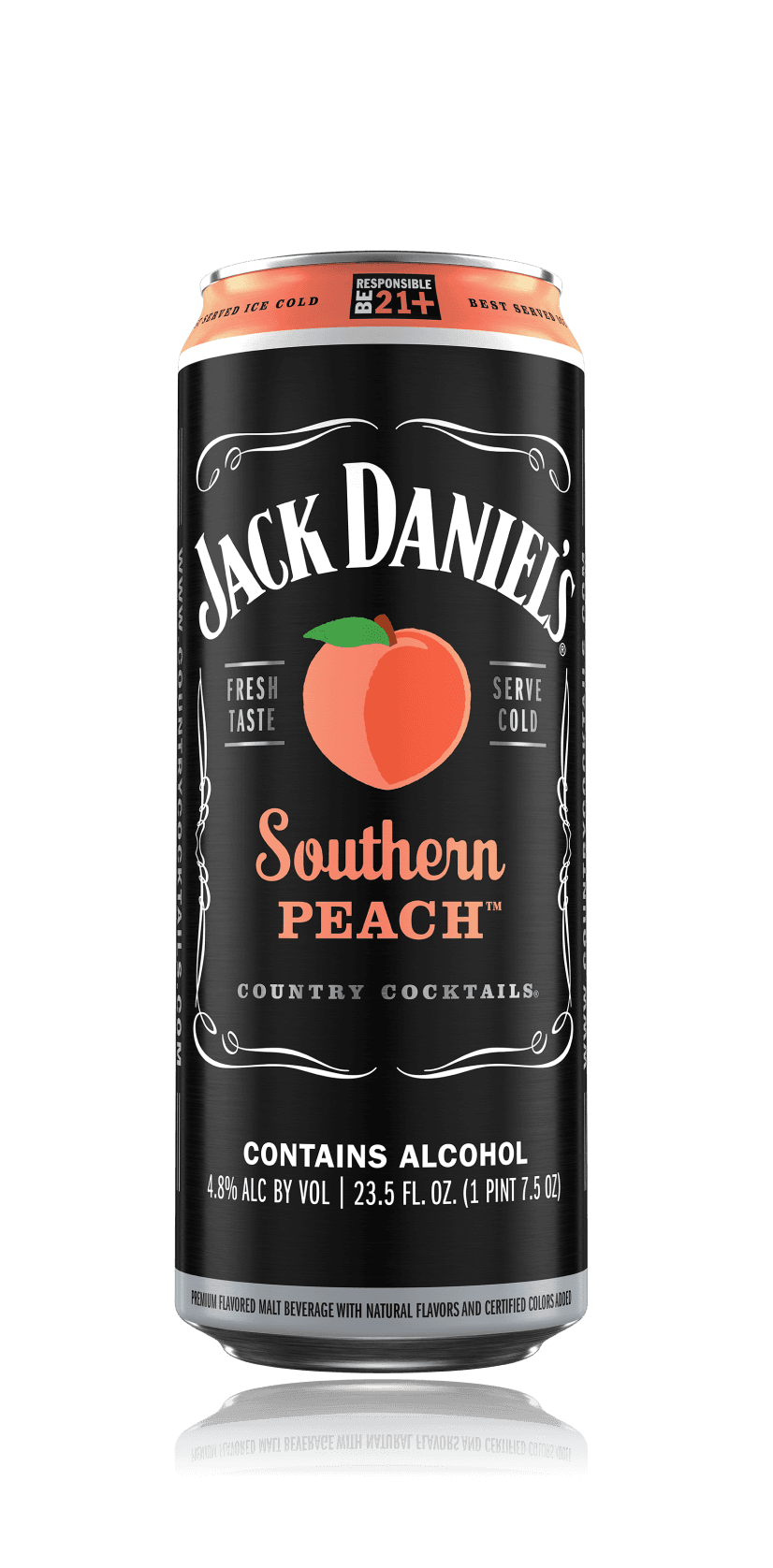 Southern Peach country cocktail - with reflection