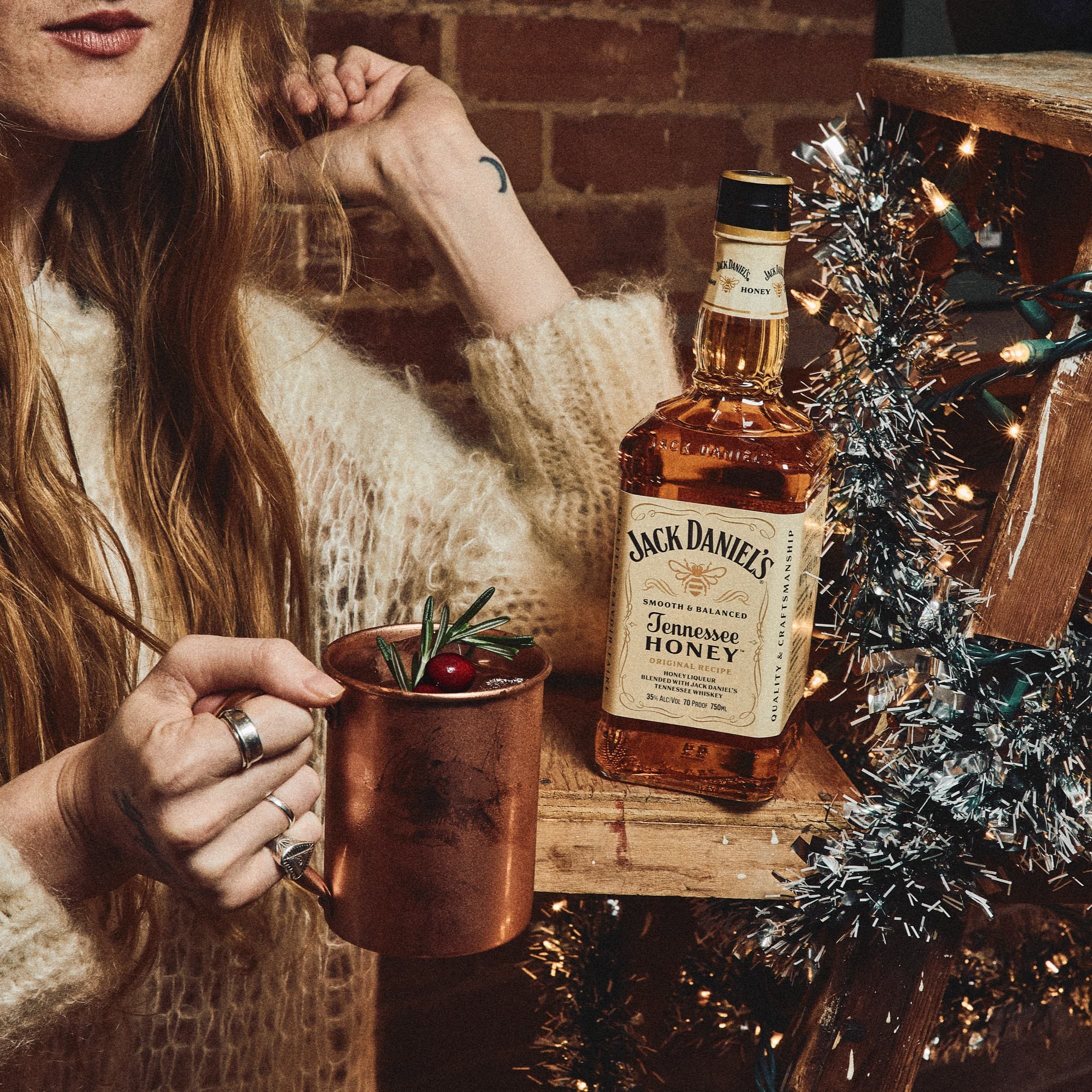 Honey Mule holiday cocktail made with Jack Daniel's Tennessee Honey