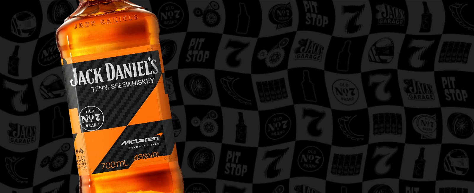 Jack Daniel's Old No. 7 x McLaren 2026 zoomed in label