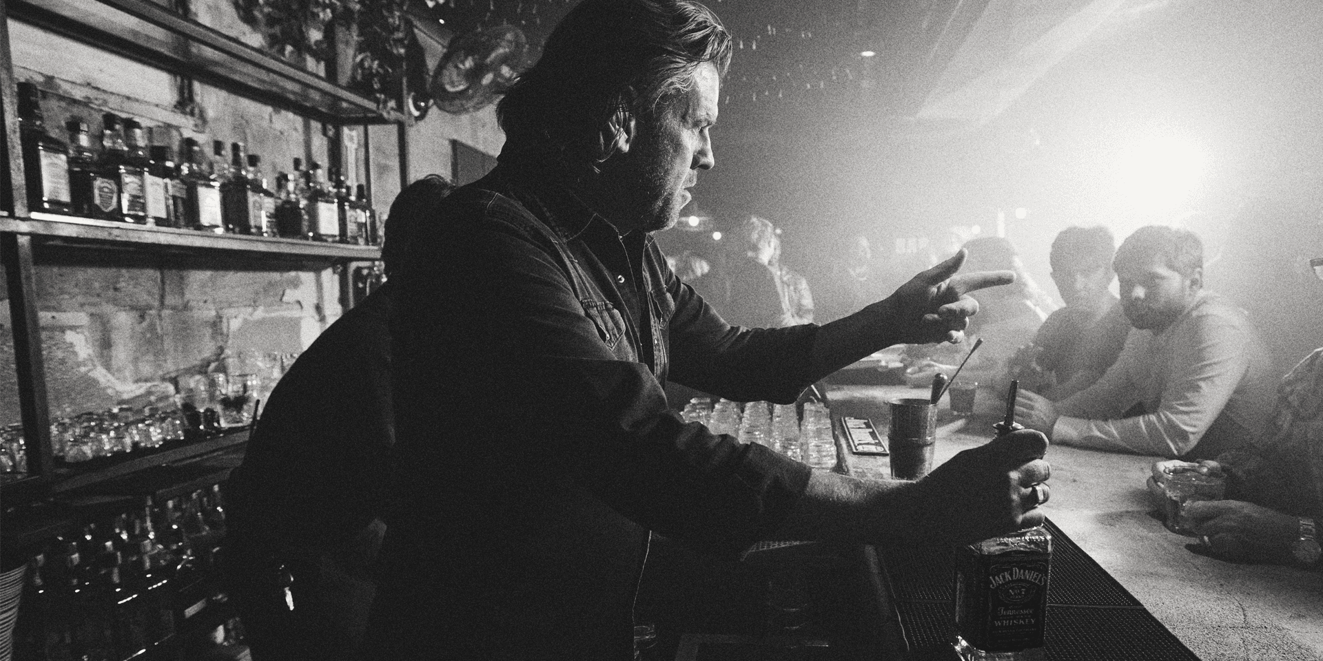 A bartender with Jack Daniel's Tennessee Whiskey